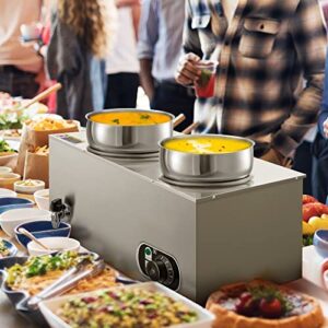 Commercial Food Warmer 8.4 Qt Capacity with Adjustable Temperature Control and Stainless Steel Construction