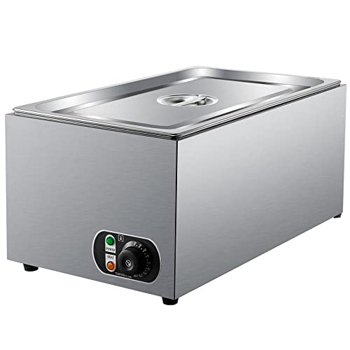 Stainless Steel Commercial Food Warmer with 27 Qt Full-Size Pan and Precise Temperature Control