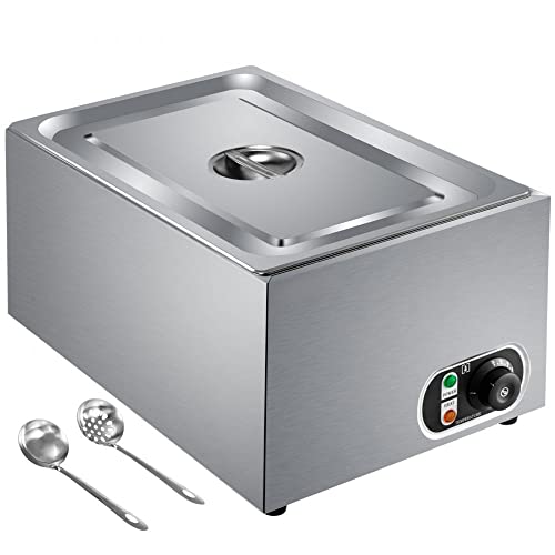 Stainless Steel Commercial Food Warmer with 27 Qt Full-Size Pan and Precise Temperature Control