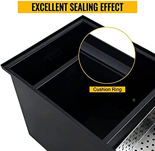 Commercial Grease Interceptor Trap 70 Lb - Carbon Steel Grease Trap Under Sink For Restaurant Cafe - Under Sink Grease Trap 4-35 GPM - Waste Water Oil-water Separator For Restaurant,50 LB