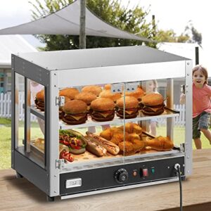 Commercial Food Warmer Countertop Pizza Cabinet with 2 Tiers and Water Tray