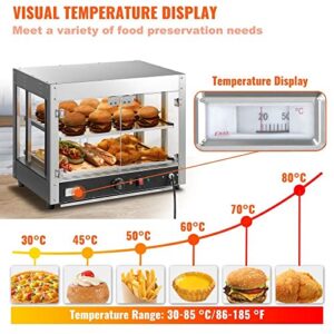 Commercial Food Warmer Countertop Pizza Cabinet with 2 Tiers and Water Tray