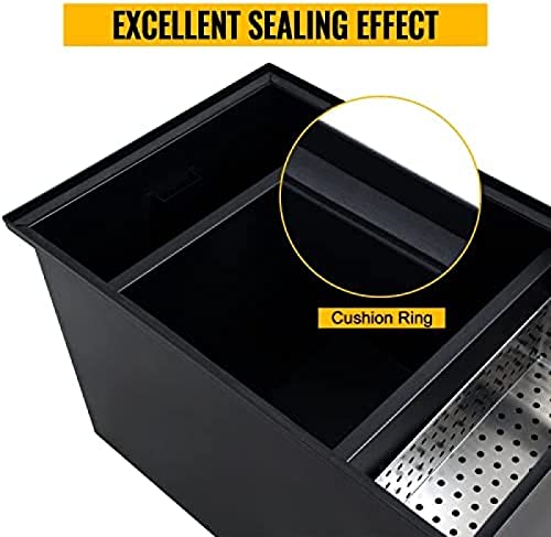 Commercial Grease Interceptor 8-70 LB, Carbon Steel Grease Trap 4-35 GPM, Grease Interceptor Trap With Side Water Inlet, Under Sink Grease Trap For Restaurant Canteen Factory Home Kitchen,40 LB