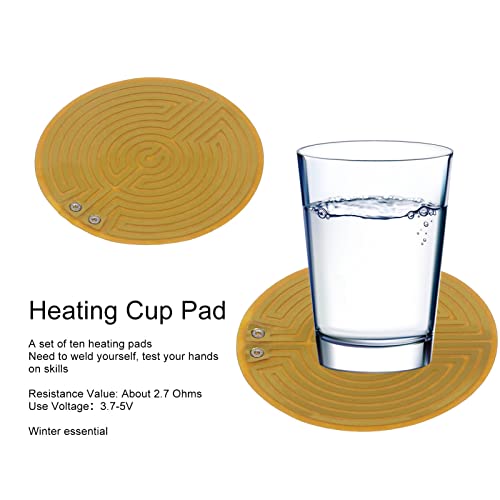 QANYEGN 10pcs Metal Material Heating Cup Pad, USB Warmer Mat, Round Warmer Plate for Cold Winter.