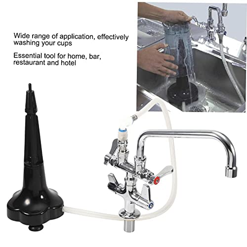 Upgrade Your Bar Supplies with our Commercial Cup Rinser Washer & Dual Temperature Faucet - Perfect Coffee Shop Equipment for Quick and Easy Cleaning