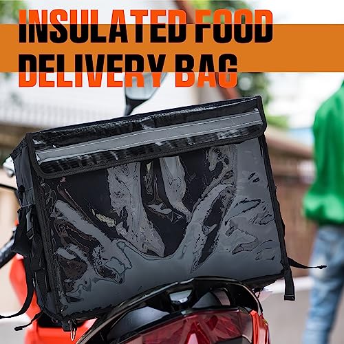 Tanlade 2 Pack Insulated Food Delivery Bag Cooler Catering Bag Waterproof Foldable Grocery Bags with Zippered Top Frame Cup Holder Partition Bottom Plate for Camping Catering Food Transport