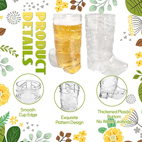 Xeehwb 30 Pcs Mini Cowboy Boot Shot Glasses,1oz Plastic Western Cowboy Beer Mugs,Reusable Cowboy Cowgirl Party Decorations Supplies for Birthday,Theme Party