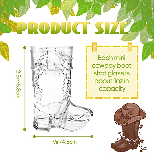Xeehwb 30 Pcs Mini Cowboy Boot Shot Glasses,1oz Plastic Western Cowboy Beer Mugs,Reusable Cowboy Cowgirl Party Decorations Supplies for Birthday,Theme Party