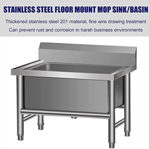 Stainless Steel Kitchen Sink, Commercial Sink Standing Vegetable Sink, Household Goods Commercial Floor Mop Sink Stainless Steel Mop Service Basin