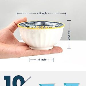 SULIVES Small Ceramic Bowls for Kitchen - 10OZ Cereal Bowls Set of 6, House-warming Gift - Mini Soup Bowls & Dessert Bowls, Serving Bowls for Ice Cream, Rice, Dipping, Side Dishes