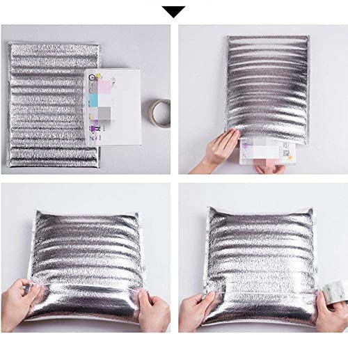 10PCS Thermal Insulated Bags,Disposable Food Delivery Pouch Aluminum Foil Food Pouches Thermal Bag(35 x 40cm)