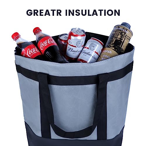 musbus tote bag Insulated Cooler Bag with HD Thermal Insulation - Premium, Collapsible Soft Cooler Makes a Perfect Insulated Grocery Bag, Food Delivery Bag, Travel Insulated Bag, or Beach