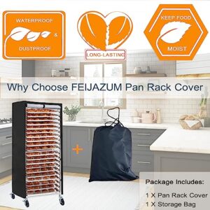 FEIJAZUM Pan Rack Cover with Zippers, 28" L x 23" W x 61" H Bun Pan Rack Cover, Heavy Duty Oxford Cloth, for 20-Tier Speed Sheet Pan Rack,1 Pc
