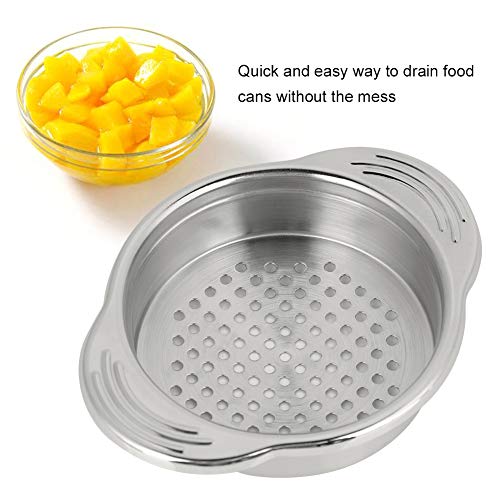 11.5 * 9.2 * 2.5cm/4.5 * 3.6 * 1in Can Drainer with Antislip Strip on Handle & Evenly Distributed Orifice Fits Most Food Tins