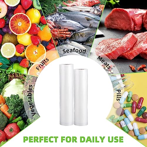 Elegant Choise Vacuum Sealer Bags,2 Pack 8"x200" and 11"x200" Commercial Grade Bag Rolls,BPA Free,Great for vac storage, Meal Prep or Sous Vide Cooking (clear)