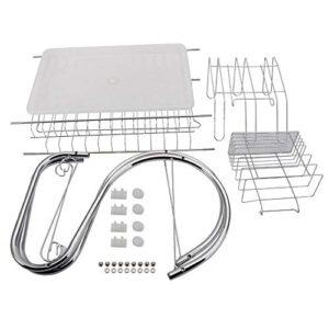 MengK 2 Tier Dish Drying Rack Drainer Stainless Steel Kitchen Cutlery Holder Shelf