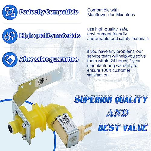 New Upgraded 000009120, 000008487, 000008483 Water Inlet Valve Compatible with IH9120 Manitowoc Ice Machine, 120V 60Hz 5W, 2 Year Warranty