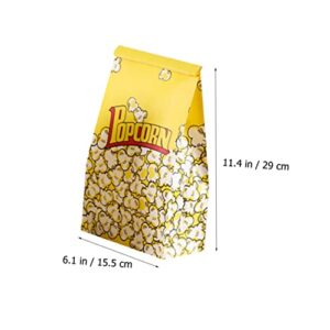 CIYODO 50pcs Popcorn Popcorn Bag Candy Gift Box Cardboard Gift Boxes Bulk Paper Bags Trick Movie Night Popcorn Containers Popcorn Supply Portable Popcorn Bag Snack Supply Christmas Yellow