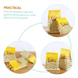 CIYODO 50pcs Popcorn Popcorn Bag Candy Gift Box Cardboard Gift Boxes Bulk Paper Bags Trick Movie Night Popcorn Containers Popcorn Supply Portable Popcorn Bag Snack Supply Christmas Yellow