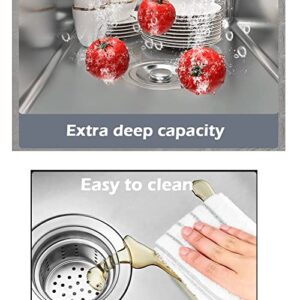 Freestanding Kitchen Sink, Stainless Steel Single Bowl Sink, Washing Hand Basin with Hot and Cold Faucet, for Garage, Laundry, Hotel