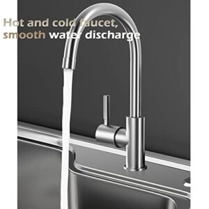 Freestanding Kitchen Sink, Stainless Steel Single Bowl Sink, Washing Hand Basin with Hot and Cold Faucet, for Garage, Laundry, Hotel