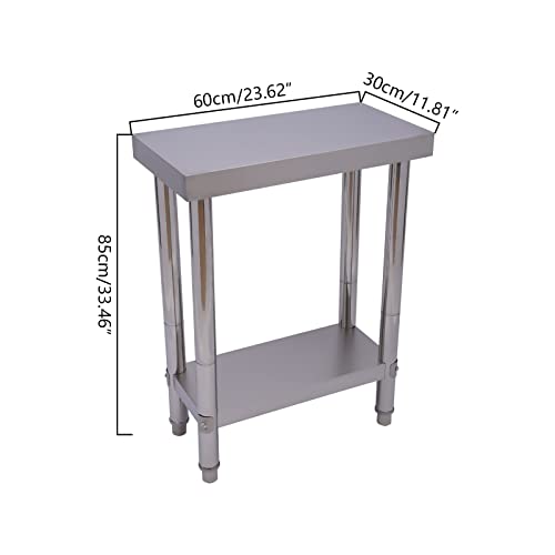Stainless Steel Table for Prep & Work, Commercial Heavy Duty Food Prep Worktable with Undershelf for Restaurant, Home and Hotel/2436