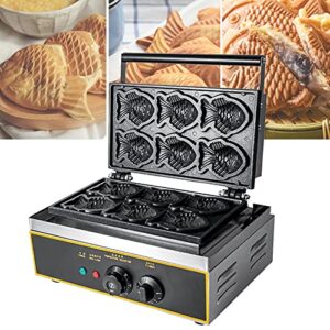 srmnfadz japanese fish shaped waffle maker, commercial electric non stick taiyaki waffle machine, electric cake pan bread maker for party cafe tea shop