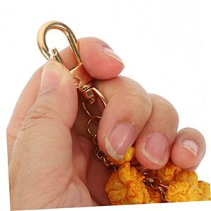 UKCOCO Artificial Food Keychain 2pcs Popcorn Pendant Super Cute Metal Accessories Popcorn Key Ring