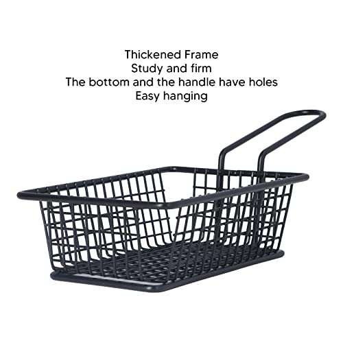 Fryer Basket, Food Grade 304 Stainless Steel Strong Durable Safe Fry Basket, Lightweight Simple Convenient Drainage Thickened Fry Baskets with Handle, for Restaurant(Long)