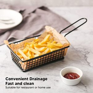 Fryer Basket, Food Grade 304 Stainless Steel Strong Durable Safe Fry Basket, Lightweight Simple Convenient Drainage Thickened Fry Baskets with Handle, for Restaurant(Long)