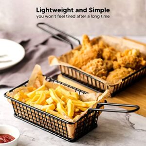 Fryer Basket, Food Grade 304 Stainless Steel Strong Durable Safe Fry Basket, Lightweight Simple Convenient Drainage Thickened Fry Baskets with Handle, for Restaurant(Long)