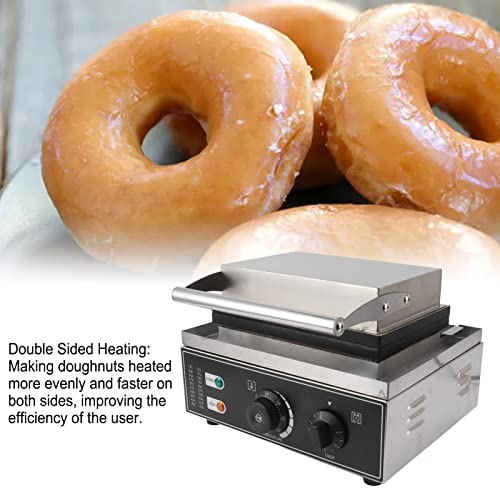 Doughnut Machine, 5 Holes Double Sided Heating Doughnut Machine Stainless Steel Commercial Waffle Donut Machine for Restaurant Bakery Snack Bar Street Vendor Home (US Plug 110V 110V)