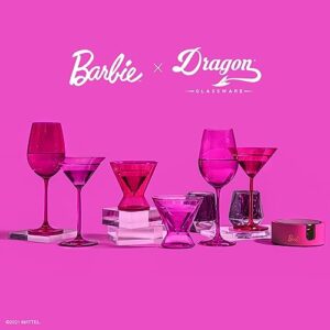 Dragon Glassware x Barbie Tumbler, Stainless Steel Vacuum Insulated Travel Tumbler, Comes with Lid, Pink & Clear Straws, Keeps Drinks Hot Or Cold, Dishwasher Safe, Fits in Cup Holders, 16 oz Capacity