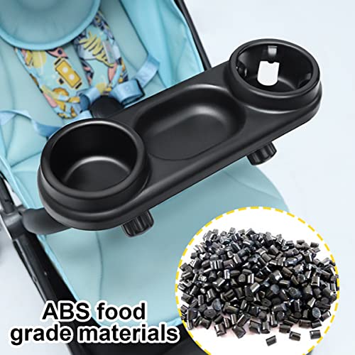 Txkrhwa Stroller Snack Tray with Cup Holder Universal Stroller Food Tray Removable Non-Slip Grip Clip for Stroller Bar Reusable Stroller Snacks Holder for Strollers with Round Armrests