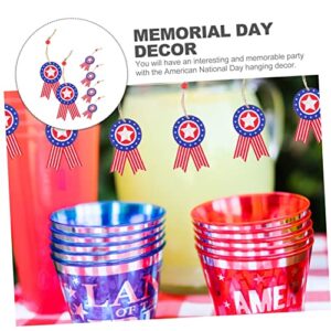 Hanging Wall Decor Outdoor Decor 6pcs Independence Day Pendant Medal at Home Wooden Front Door Decor