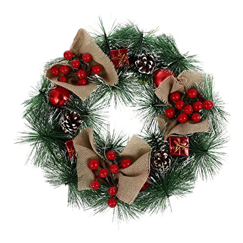 Alasum 1pc Wreath Door Hanging Decor Artificial Christmas Tree Front Door Wreath Pinecone Christmas Wreath Pine Cone Berries Christmas Wreath Front Door Garland Artificial Plant Garland