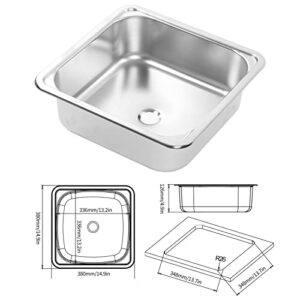 Stainless Steel Sink, Scratch Resistant Easy To Large Capacity Kitchen Wash Sink Exquisite Appearance for Yacht