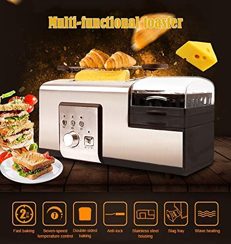 Hot Dog Roller Machine, Stainless Steel Sausage Grill Hot Dog Machine, with Heating Aluminum Rod and Anti-Scald Handle, Bun Warmer Machine, for Food Street, Snack Bar, Restaurant