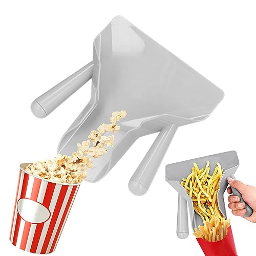 Popcorn Scoop, French Fry Scooper Scoop,Quick Fill Popcorn for Popcorn Machine, Speed Hand Scoop with Dual Handle, Ideal Popcorn Supplies for Popcorn Machine, Commercial & Home Use