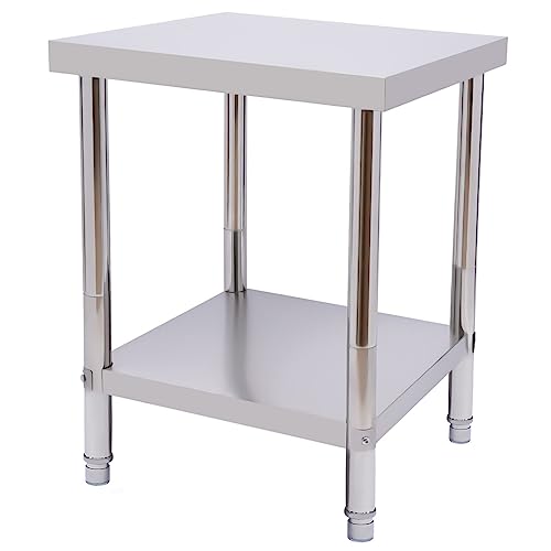 GDAE10 2 Layers Commercial Kitchen Prep Table with Shelf,Stainless Steel Kitchen Food Prep Work Table,for Restaurant, Hotel, Home