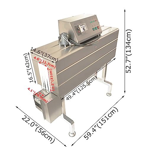 INTSUPERMAI Shrink Wrap Machine Bottle Label Heat Wrapping Packaging Sealing Machine 220V Tunnel Packaging Machine for Bottle Label/Shrink Sleeve Label Machine