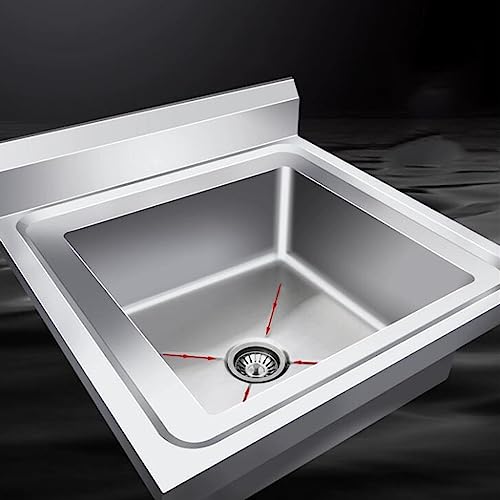 Single Sink Sink Commercial Home Sink Stainless Steel Kitchen Sink (Size : 60 * 60 * 80cm)