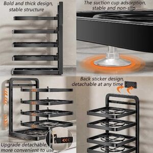 Kitchen Side Dish Organization Rack, Wall-Mounted Multi-Layer Preparation Storage Shelf, Detachable and Height Adjustable, for Kitchen, Hot Pot