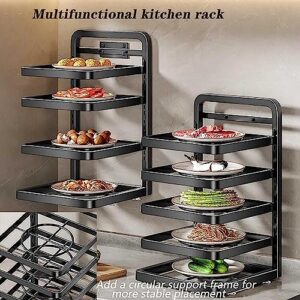 Kitchen Side Dish Organization Rack, Wall-Mounted Multi-Layer Preparation Storage Shelf, Detachable and Height Adjustable, for Kitchen, Hot Pot