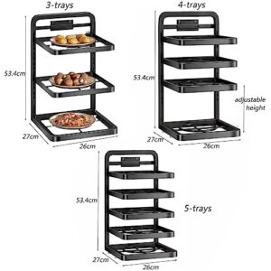 Kitchen Side Dish Organization Rack, Wall-Mounted Multi-Layer Preparation Storage Shelf, Detachable and Height Adjustable, for Kitchen, Hot Pot