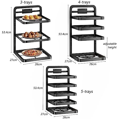 Kitchen Side Dish Organization Rack, Wall-Mounted Multi-Layer Preparation Storage Shelf, Detachable and Height Adjustable, for Kitchen, Hot Pot