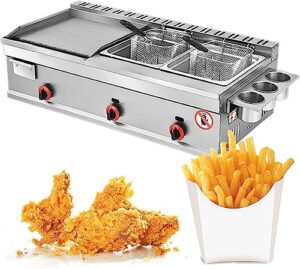 commercial gas fryer stainless steel deep fat fryer, stainless steel gas deep fryer, commercial lpg gas fryer deep fryer with basket for commercial restaurant home kitchen equipment (color : style5)