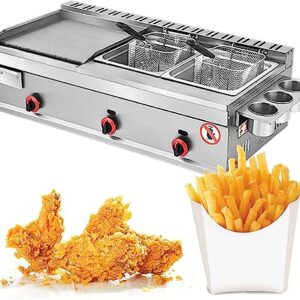 Commercial Gas Fryer Stainless Steel Deep Fat Fryer, Stainless Steel Gas Deep Fryer, Commercial LPG Gas Fryer Deep Fryer With Basket For Commercial Restaurant Home Kitchen Equipment (Color : Style5)