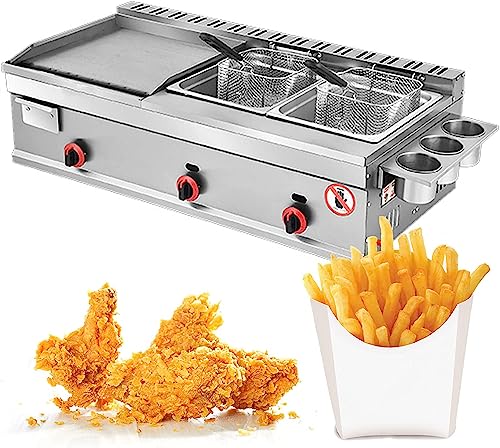 Commercial Gas Fryer Stainless Steel Deep Fat Fryer, Stainless Steel Gas Deep Fryer, Commercial LPG Gas Fryer Deep Fryer With Basket For Commercial Restaurant Home Kitchen Equipment (Color : Style5)