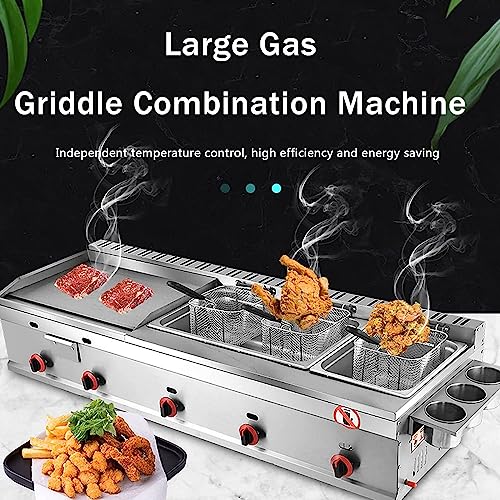 Commercial Gas Fryer Stainless Steel Deep Fat Fryer, Stainless Steel Gas Deep Fryer, Commercial LPG Gas Fryer Deep Fryer With Basket For Commercial Restaurant Home Kitchen Equipment (Color : Style5)